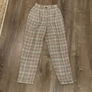 High Rise Plaid Pants
